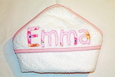 Babybadetuch rosa mit Namen 5