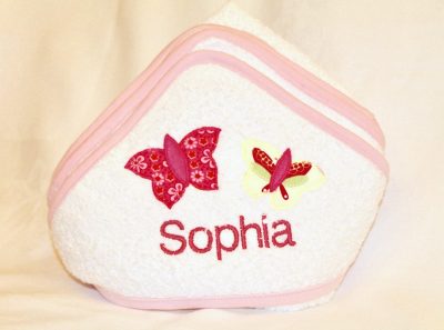 Babybadetuch rosa mit Namen
