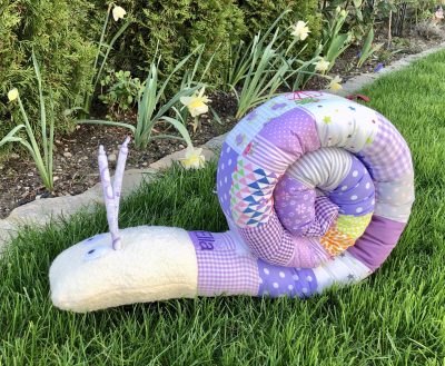 Schnecke XL mit Name - lila