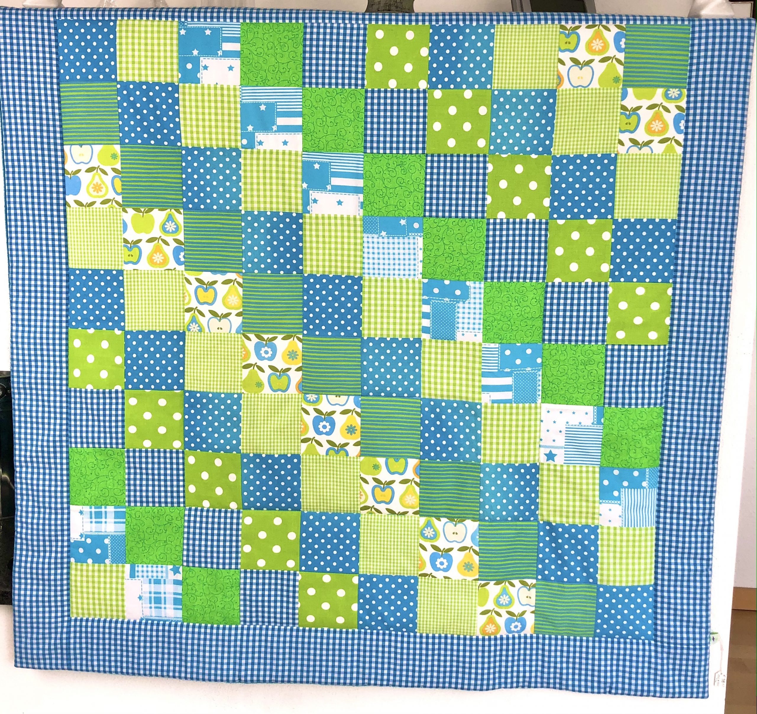 Patchwork Babydecke ohne Namen - türkis 2