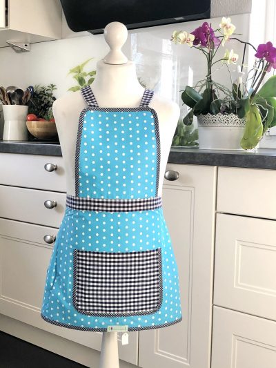 Schürze für Kinder - türkis/blau