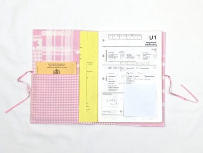 U-Heft Hülle - rosa patchwork 2