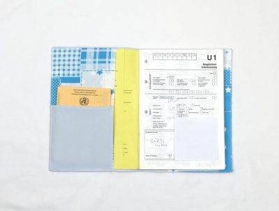 U-Heft Hülle - türkis patchwork 2