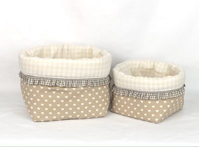 Stoffkorb-Set beige