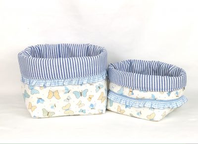 Stoffkorb-Set mittelblau