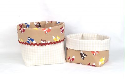 Stoffkorb-Set beige/Fuchs