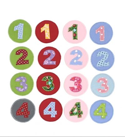 Button Zahlen für Geburtstagskronen / 1 bis 4