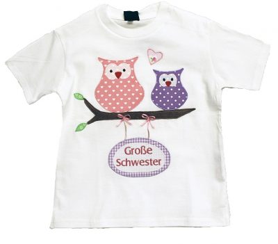 Kurzärmliges T-Shirt weiß - große Schwester / großer Bruder