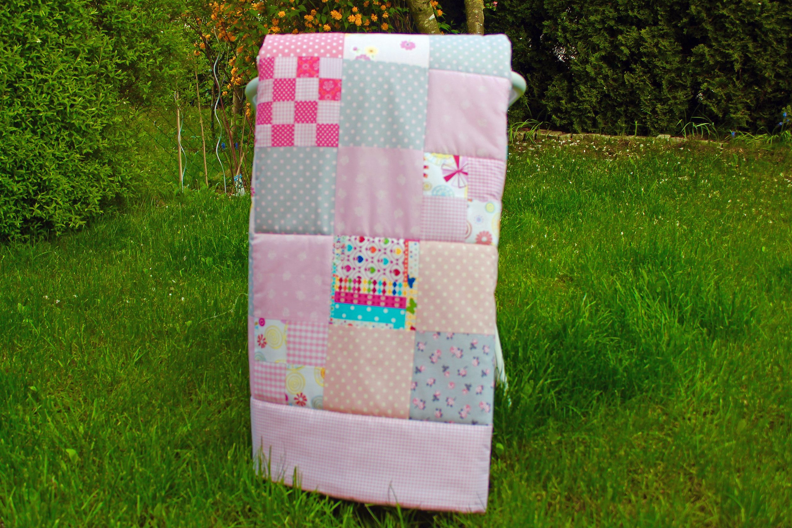 Baby Patchworkdecke ohne Namen - rosa 2