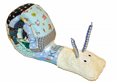 Schnecke mit Name - blau 2
