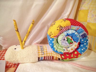 Schnecke mit Name - bunt 2
