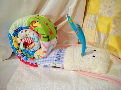 Schnecke mit Name - bunt 3