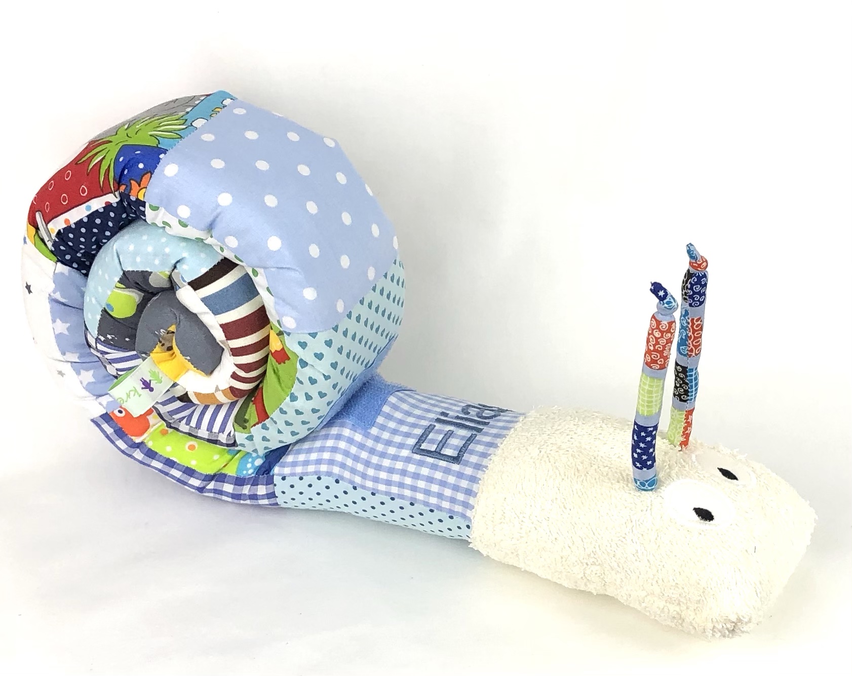 Schnecke mit Name - blau